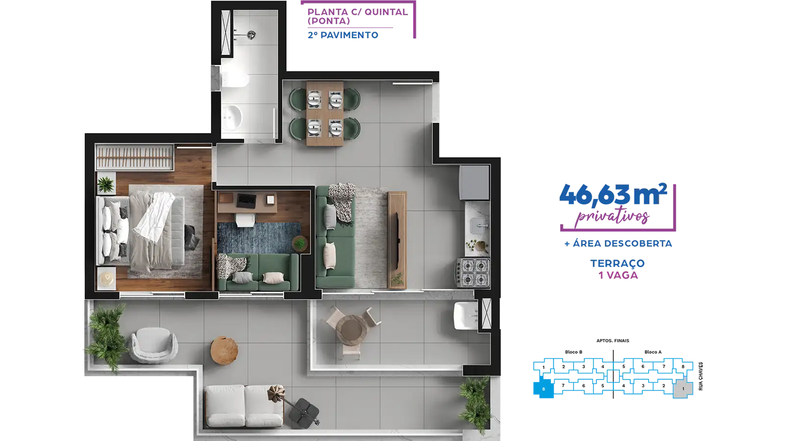 Planta Tipo 04 - 46m²